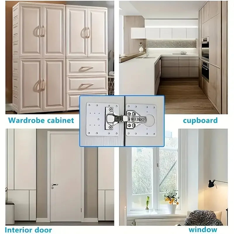 Stainless Steel Hinge Repair Plate Set for Cabinet Doors