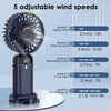 Portable Rechargeable Mini Fan with Phone Holder