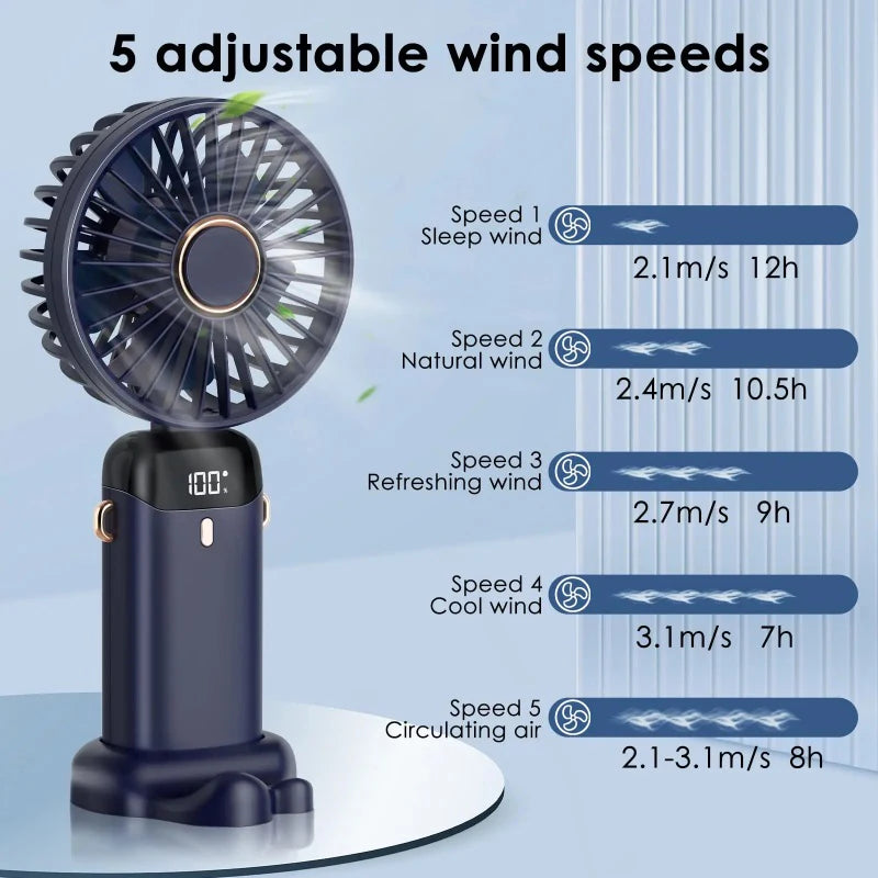 Portable Rechargeable Mini Fan with Phone Holder