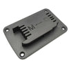 Black wall-mounted battery tool holder for Dewalt and Milwaukee tools