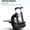 A black spring chuck universal car phone mount designed for phones up to 6.7 inches.