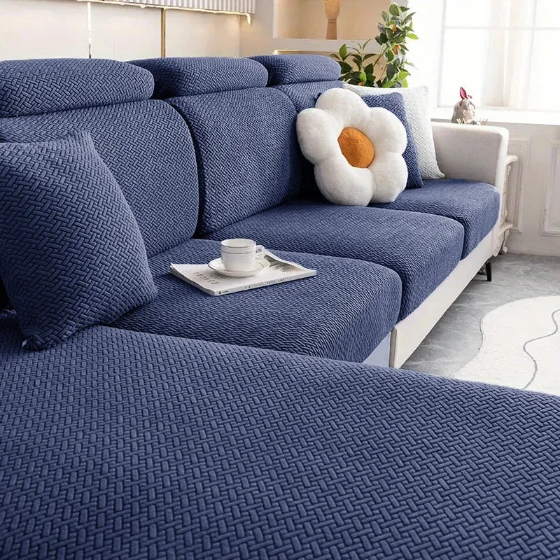 Jacquard Sofa Seat Cushion Cover – Removable & Non-Slip