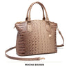 Vintage Croc-Embossed Structured Satchel Handbag
