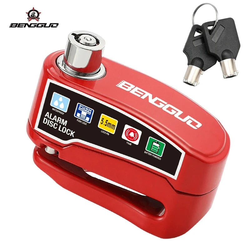 Motorcycle Disc Brake Lock with 110dB Alarm