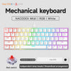 Weiße NACODEX NK61 mechanische Tastatur mit RGB-Beleuchtung und roten Schaltern