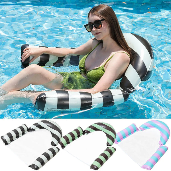 Transat gonflable pour piscine avec appui-tête