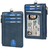 Premium PU Leather Badge Holder with Zipper and Lanyard