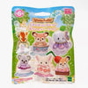 A package of Sylvanian Families Tea Party Babies blind bag collectible figures.