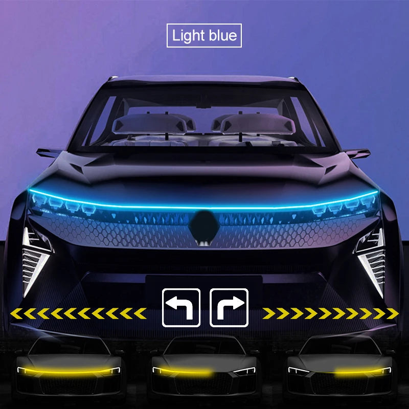 Dynamic LED Hood Light Strip with Turn Signals