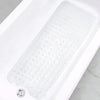 Clear non-slip bathtub mat with suction cups and drain holes
