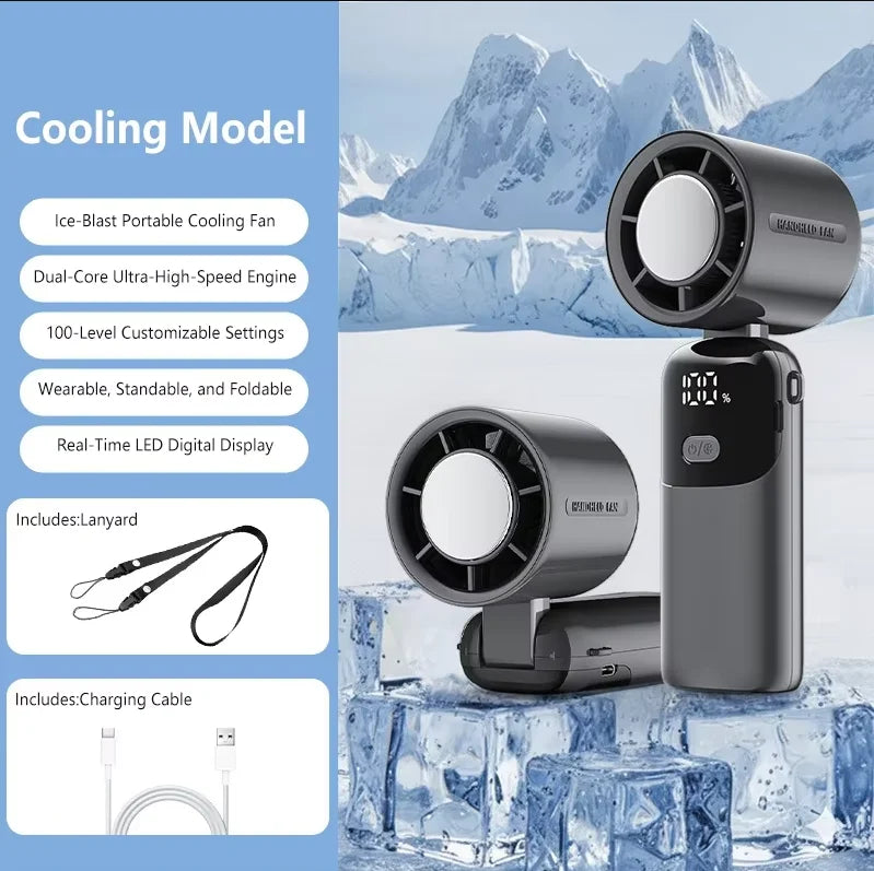 Portable Foldable Handheld Fan with 100 Speed Levels