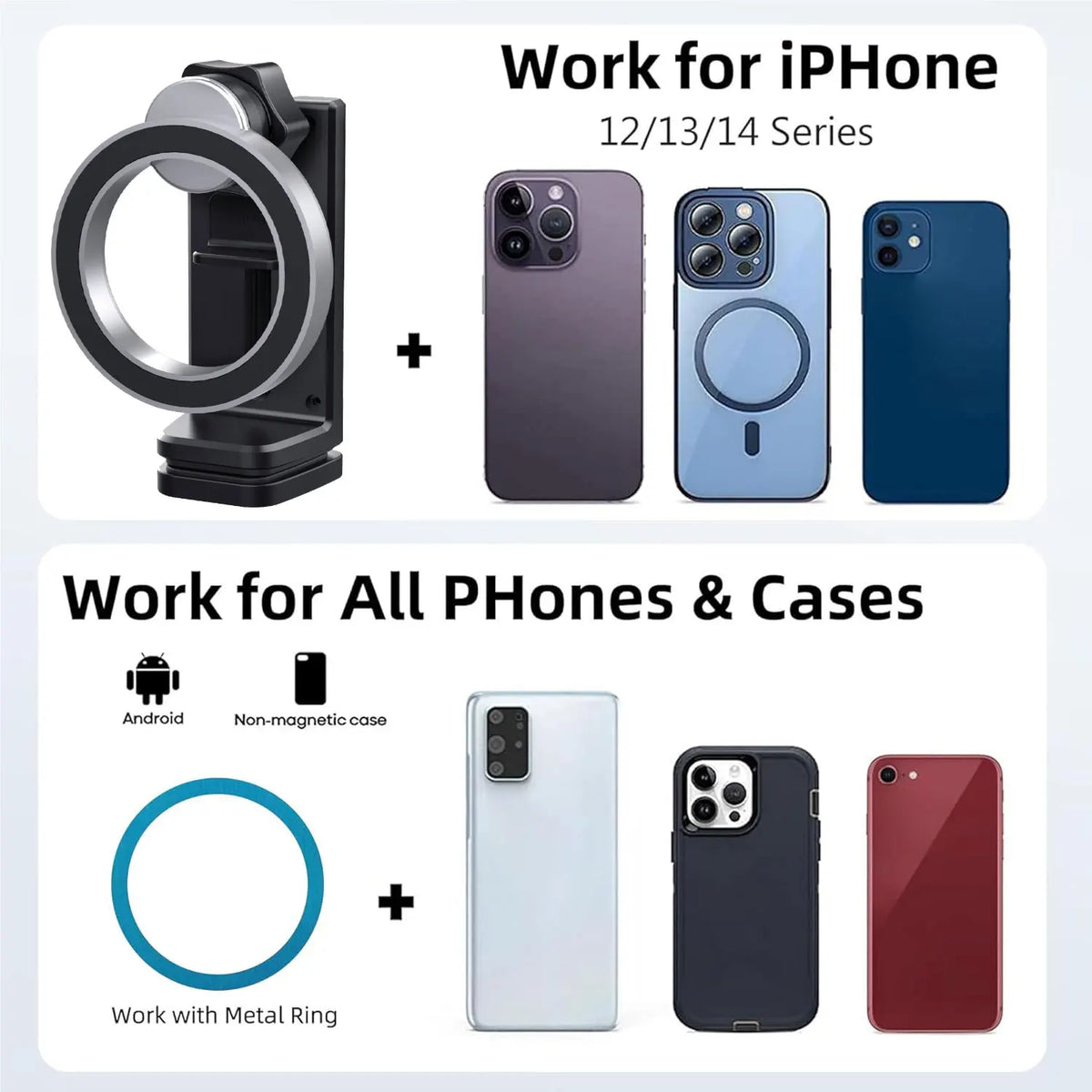 Magnetic Phone Holder for Travel and Desktop