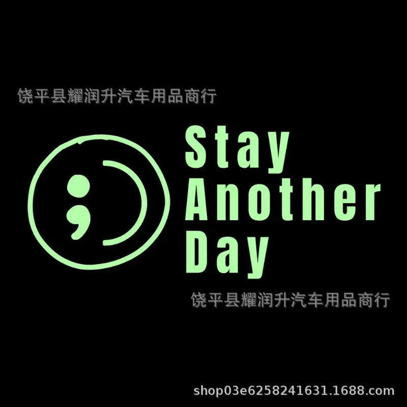 Stay Another Day Semicolon Smile Car Sticker