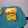 Squishy Cheese Stress Relief Toy - Soft Yellow Fidget Block