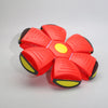 An orange magic flying saucer bouncing ball designed for dogs and kids.