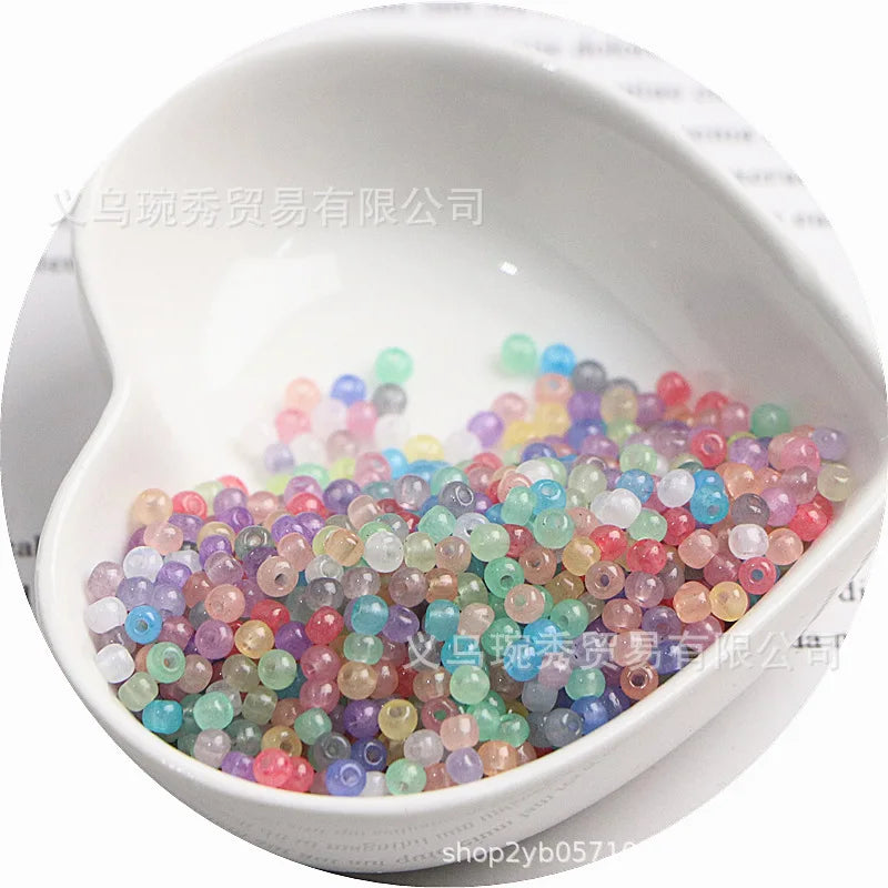 Jade Ice Glass Rice Beads for Jewelry Making