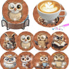 DIY Diamond Art Coaster Set with Holder – 8 Acrylic Coasters for Home Decor and Gifting
