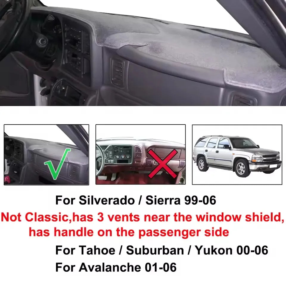Custom Fit Dash Cover for Chevrolet Silverado 1999-2006