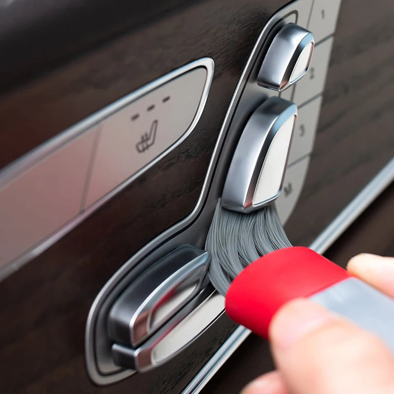 Car Air Vent Cleaning Brush with Microfiber Pad