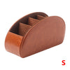 PU Leather Remote Control Organizer with 5 Compartments