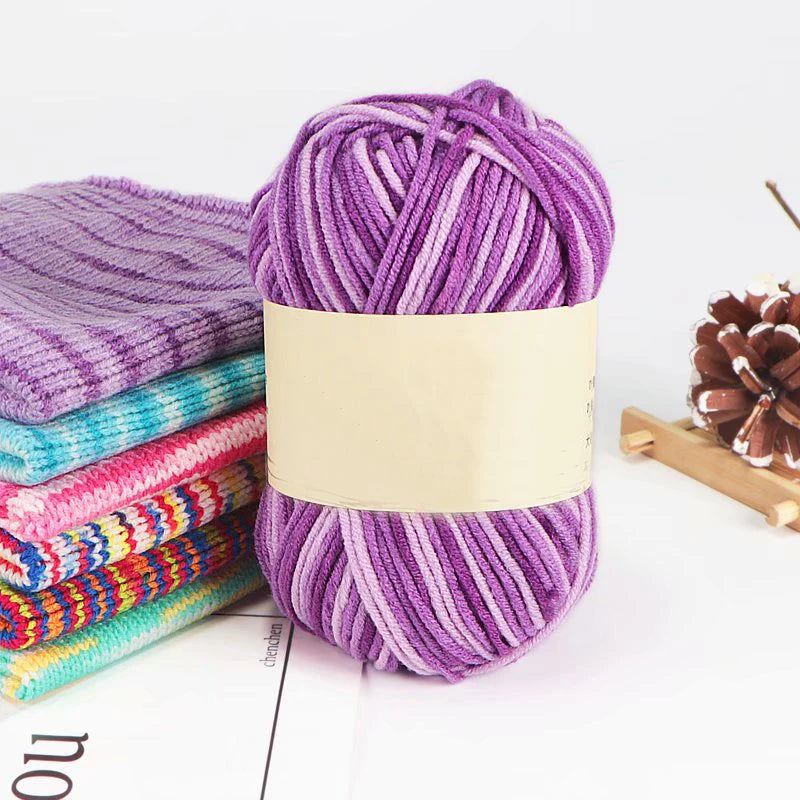 Section-Dyed Milk Cotton Yarn for Knitting and Crochet