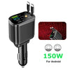 Cargador de Auto Retráctil de 180W con Iluminación Ambiental