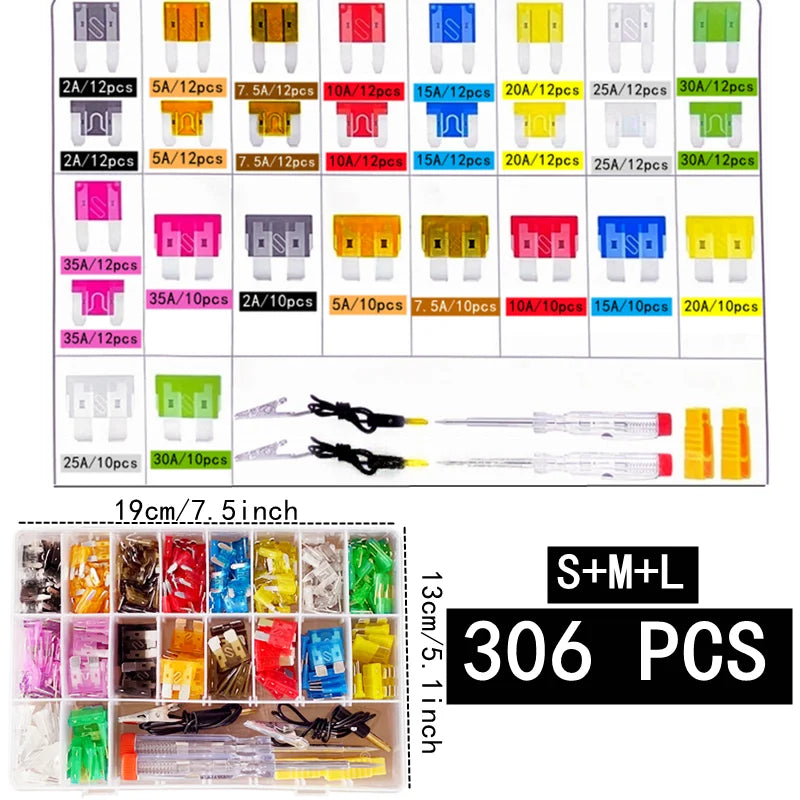 Standard & Mini Blade Fuse Assortment Kit for Cars and Trucks