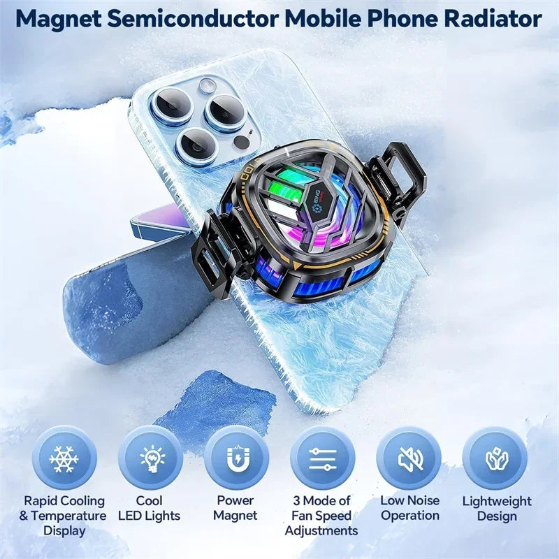 Magnetic Phone Cooler with Temperature Display