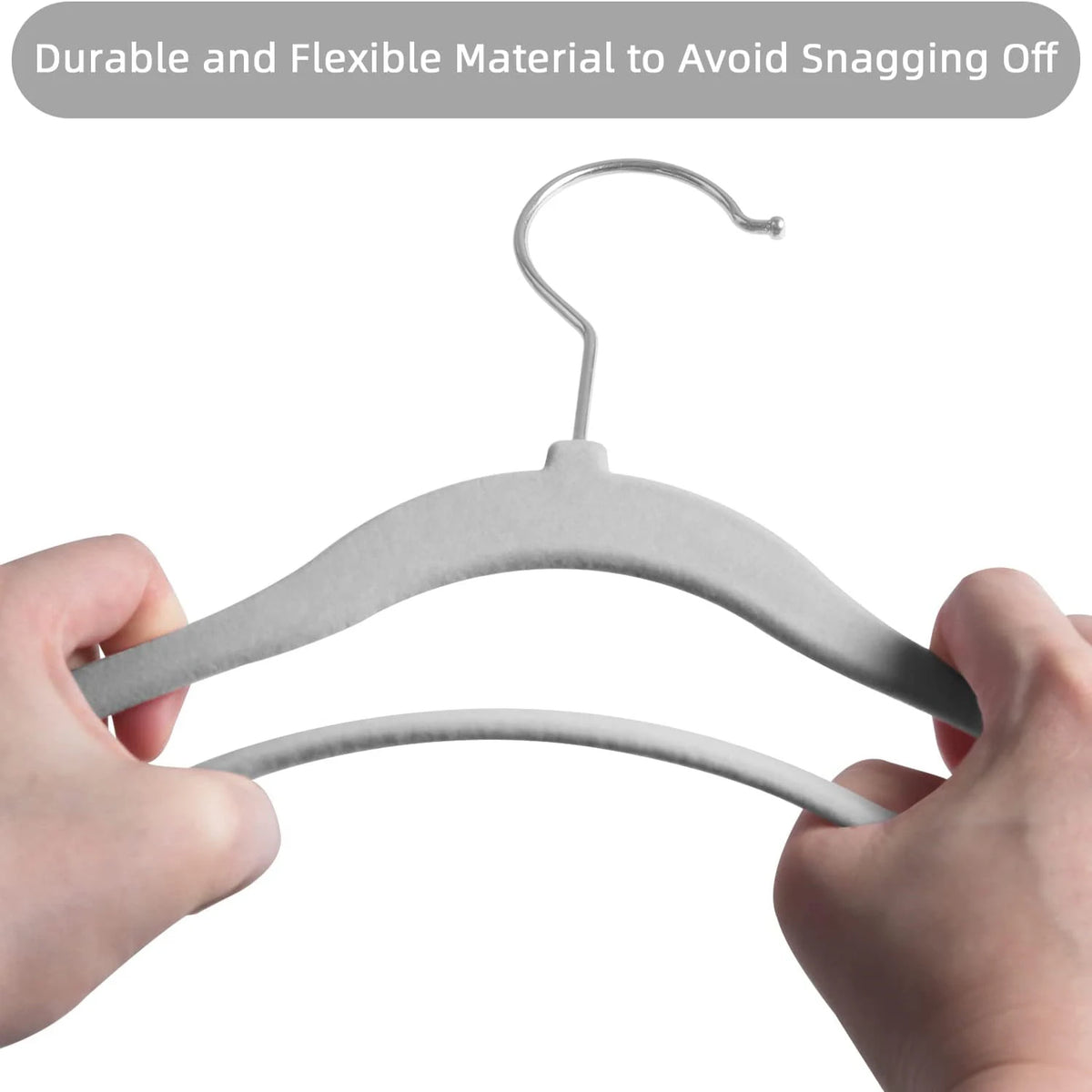 Kids' Velvet Non-Slip Slim Hangers with 360° Swivel Hooks (10-Pack)