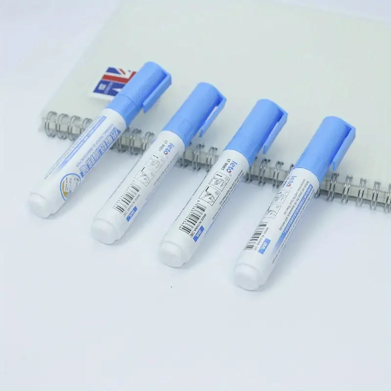 A set of two blue and white thermal paper privacy erasers are shown on a white background.