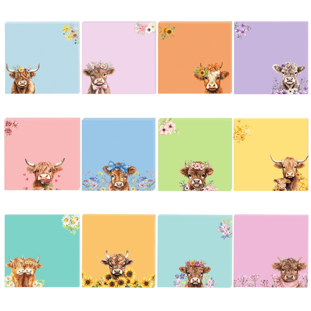 Rustic Highland Cattle Memo Pads
