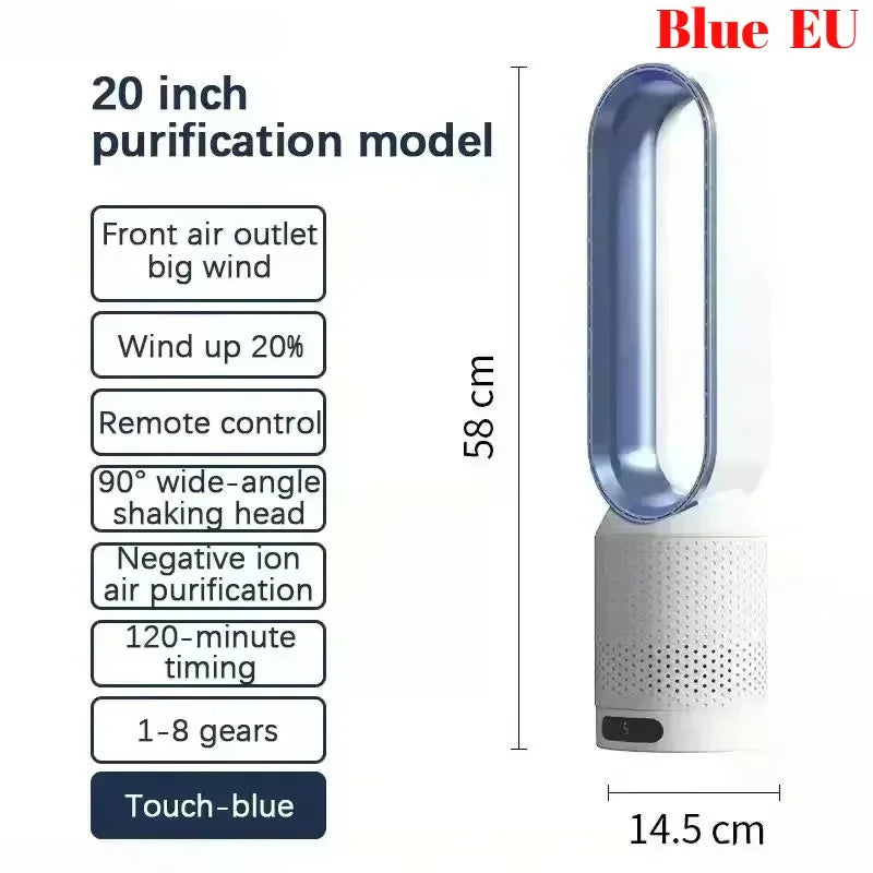 Smart Bladeless Tower Fan with Remote Control