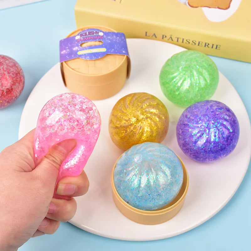Glitter Squishy Dumpling Fidget Toy