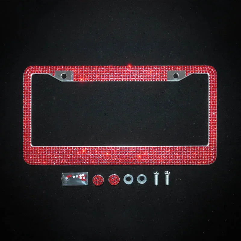 Crystal Rhinestone License Plate Frame for Cars