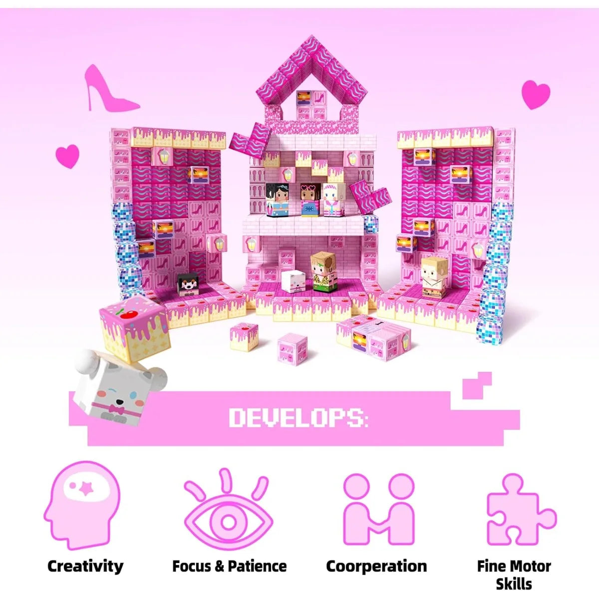 Magnetic Building Blocks Castle & Villa Set