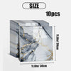 Ten pieces of marble effect wall stickers featuring gold veining on a white and gray background.