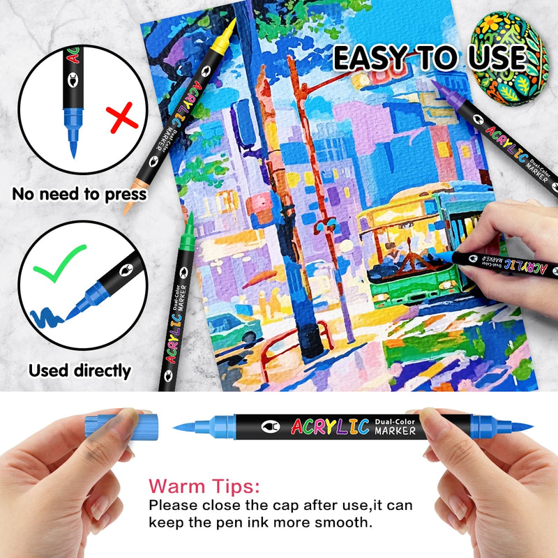 Dual-Tip Acrylic Paint Markers