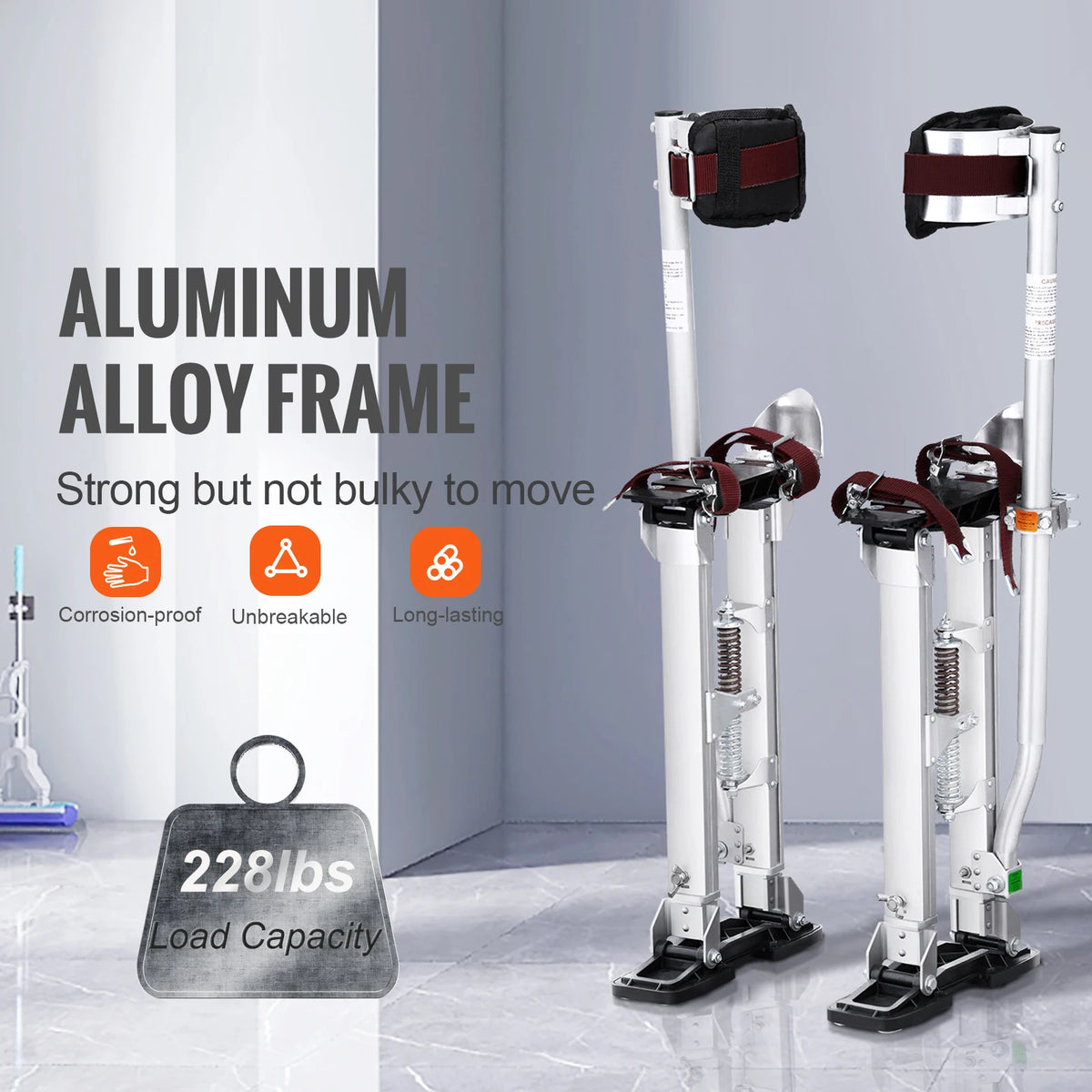 Adjustable Aluminum Drywall Stilts with Knee Pads