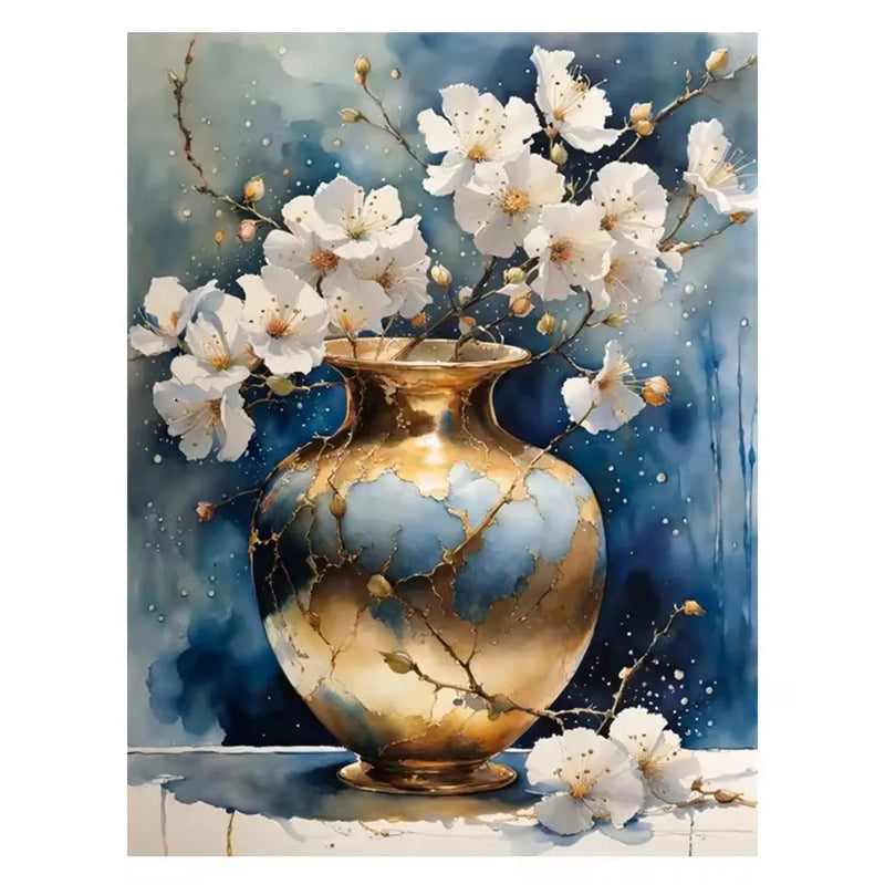 Vintage Vase & Flowers Diamond Painting Kit