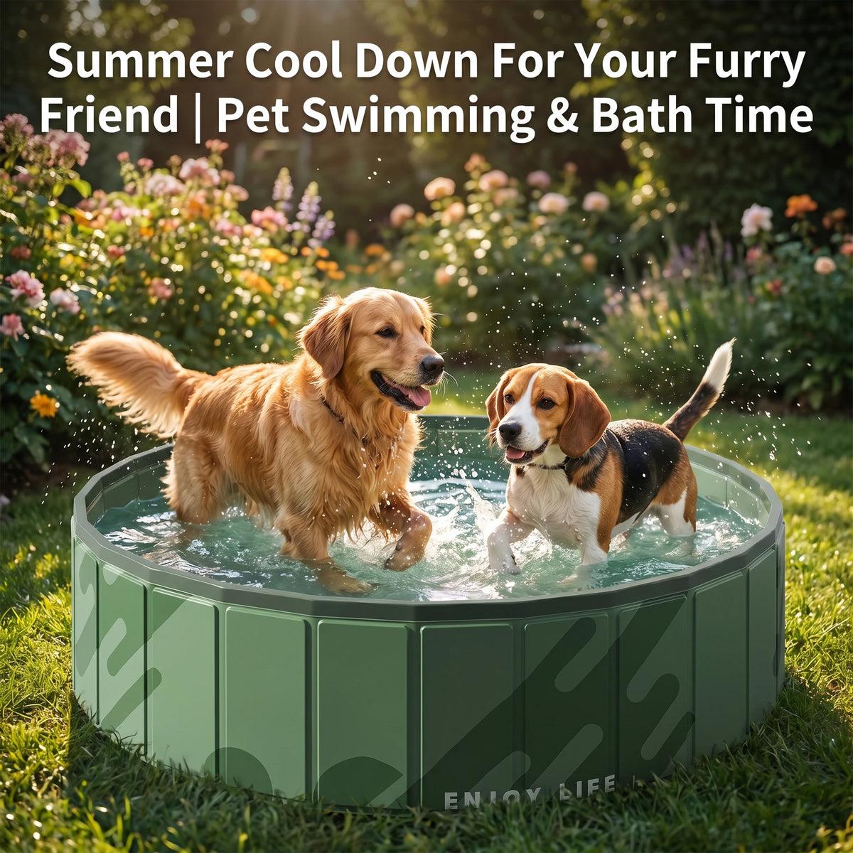 Foldable Anti-Scratch Pet Bath Tub with Quick Drain