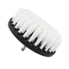 Black drill brush cleaning set with white bristles for tiles, bathroom, and car