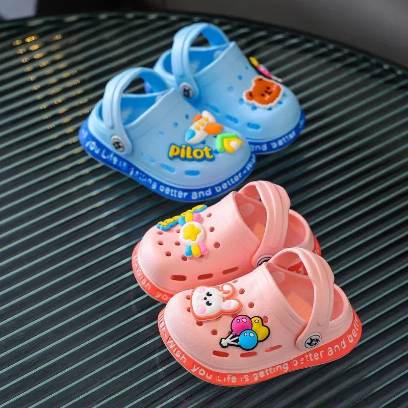 Kids' Quick-Dry Garden Clogs with Cartoon Design