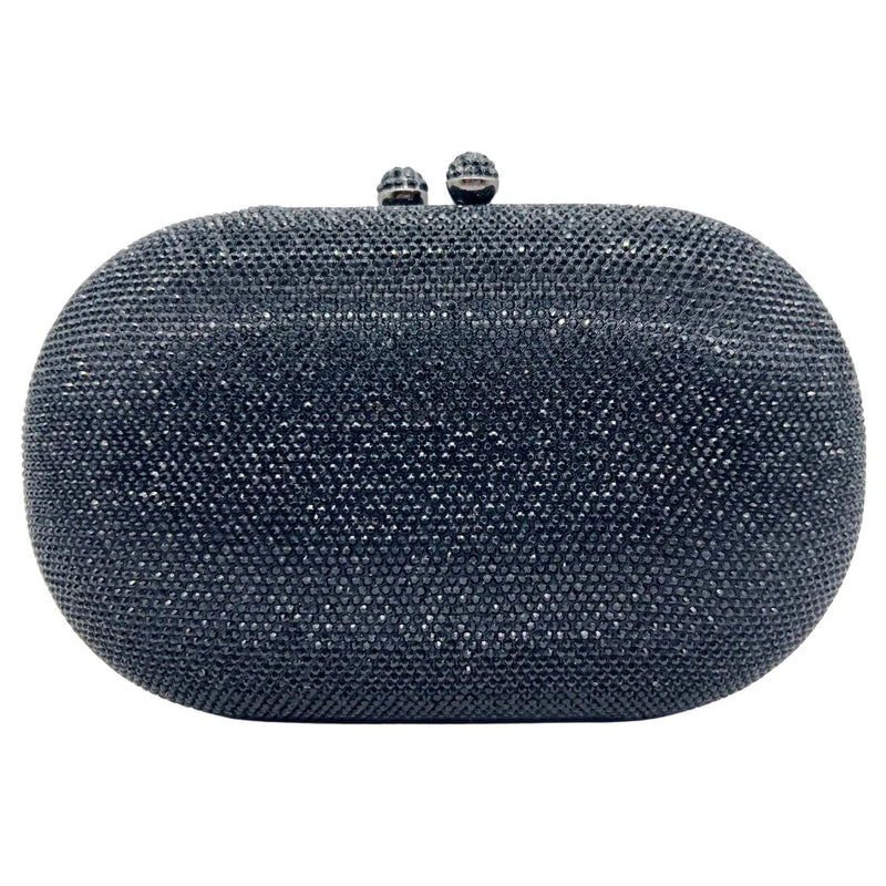 Rhinestone Evening Clutch with Chain Strap