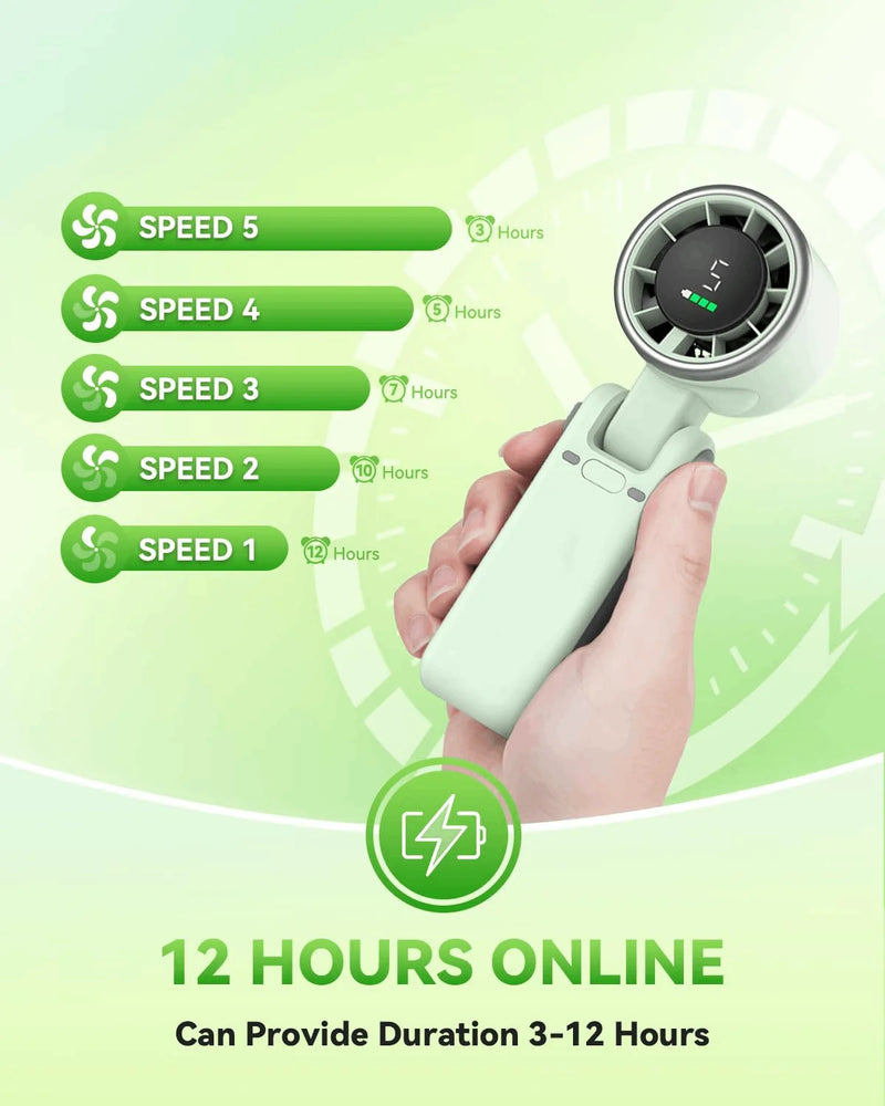 Portable Foldable Handheld Fan with USB-C Charging
