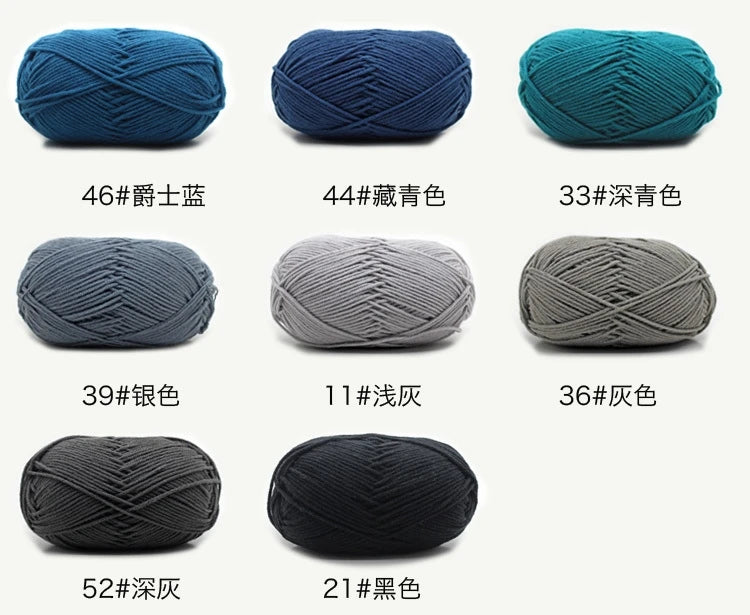 4-Ply Soft Cotton Blend Yarn for Knitting and Crochet