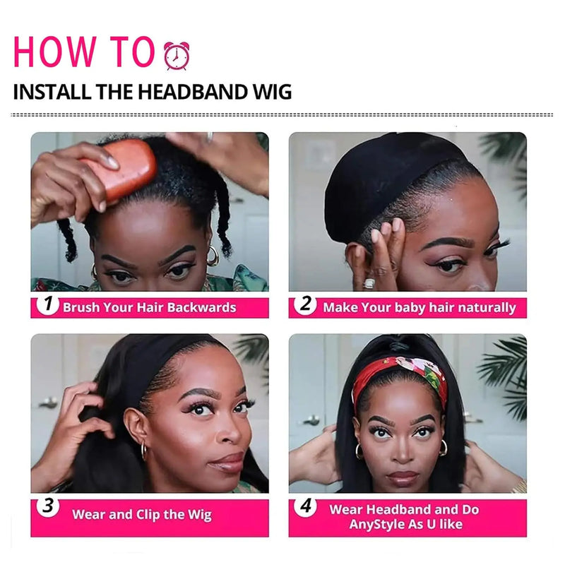 Straight Synthetic Headband Wig