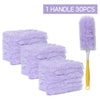 One handle of 30 pieces of purple fluffy feather dusters for cleaning ceilings and desktops