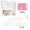 White Happy Birthday Banner with Pink Bow Balloons