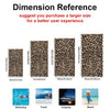 A set of leopard print microfiber towels shown in various sizes and used for swimming, travel, camping, and beach activities.