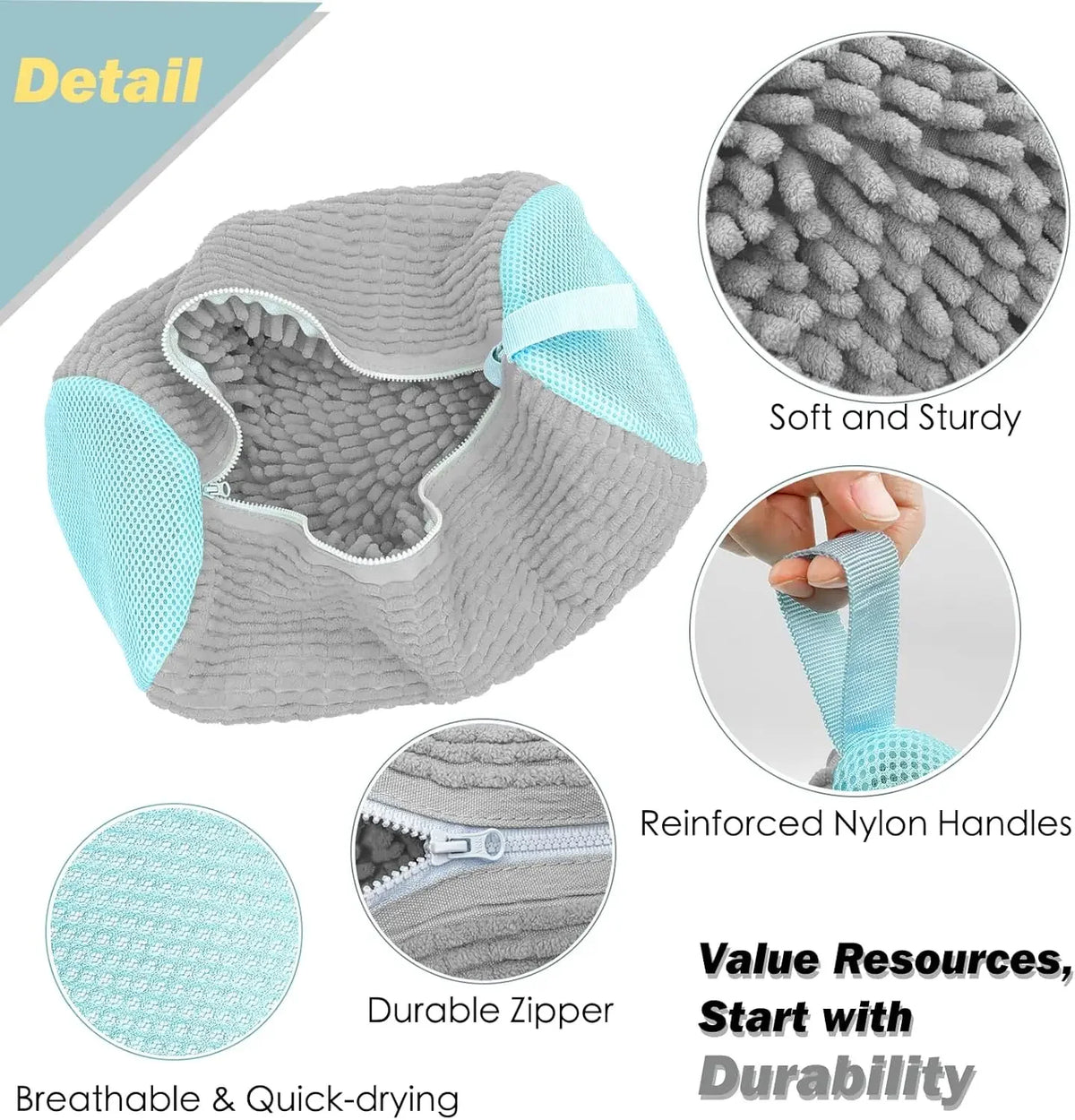 Reusable Shoe Wash Bag with Secure Zip Closure